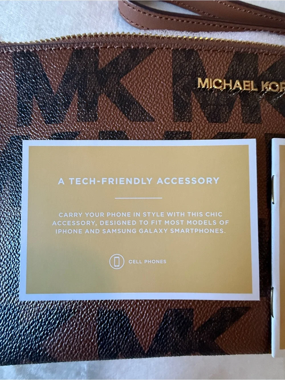 Michael Kors MK Signature Logo Clutch Wristlet Zip Top Large NWT